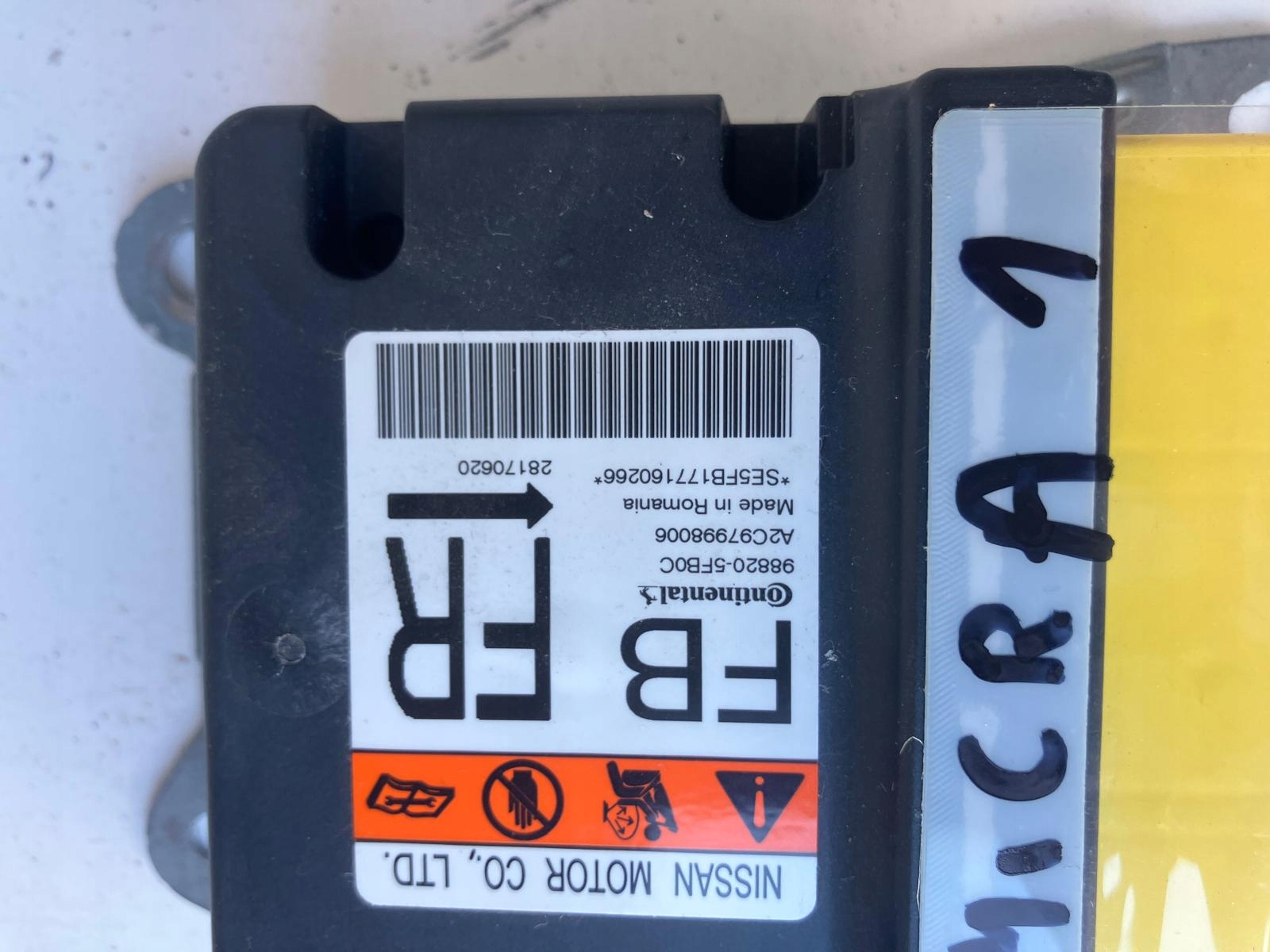 module SENSOR airbag NISSAN MICRA K14 988205FB0C
