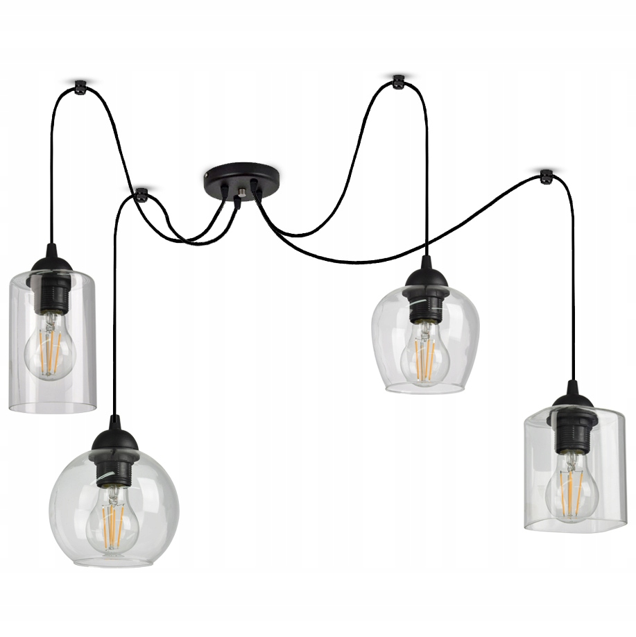 

Szklana Lampa Wisząca Pająk Geometryczne Klosze