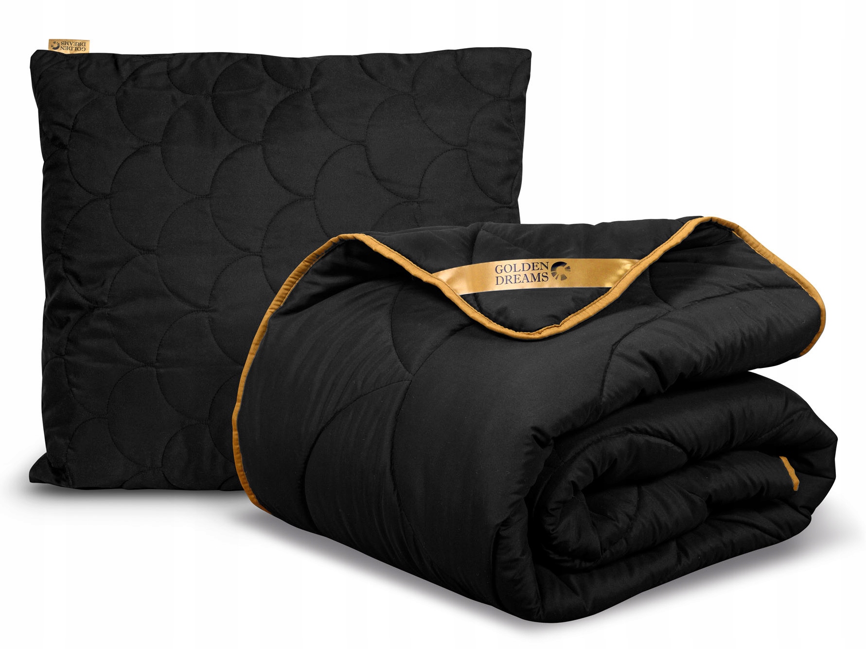 KOŁDRA CAŁOROCZNA ANTYALERGICZNA 160x200 DELUX PIKOWANA LEKKA CZARNA POLSKA Kod producenta Golden dreams 160 black