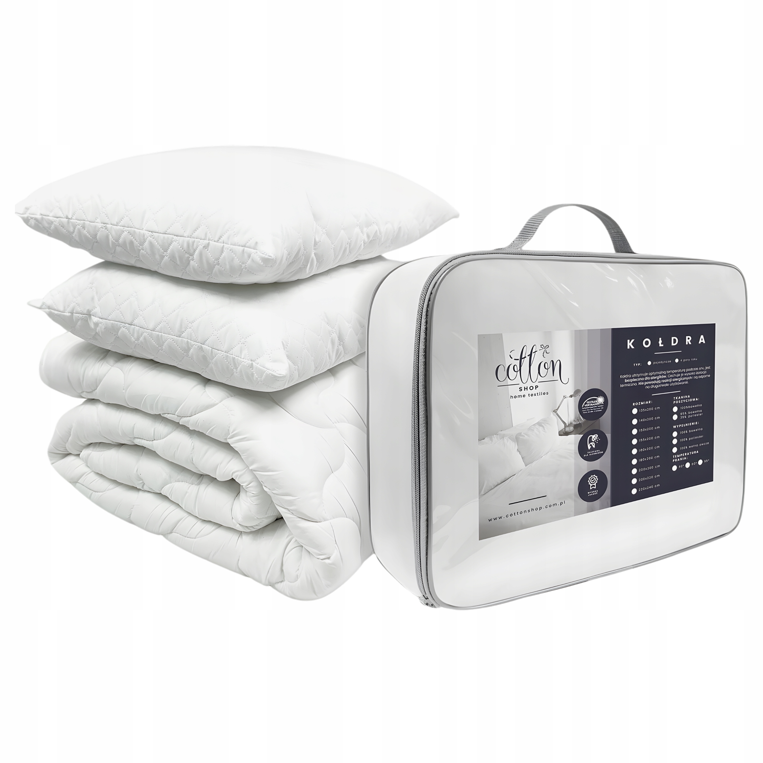 Set Celoroční přikrývka Economy Line 200 x 220 cm 2 x polštáře 70 x 80 cm.