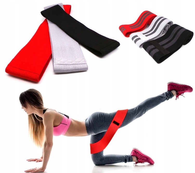 

Zestaw 3 Gumy Oporowe Materiałowe Taśmy do ćwiczeń