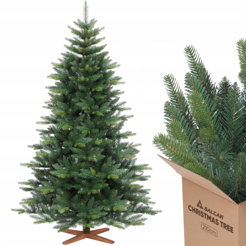 Umelý Vianočný Stromček Premium Koncovky Pe Pvc Realistická 180 CM Stojan