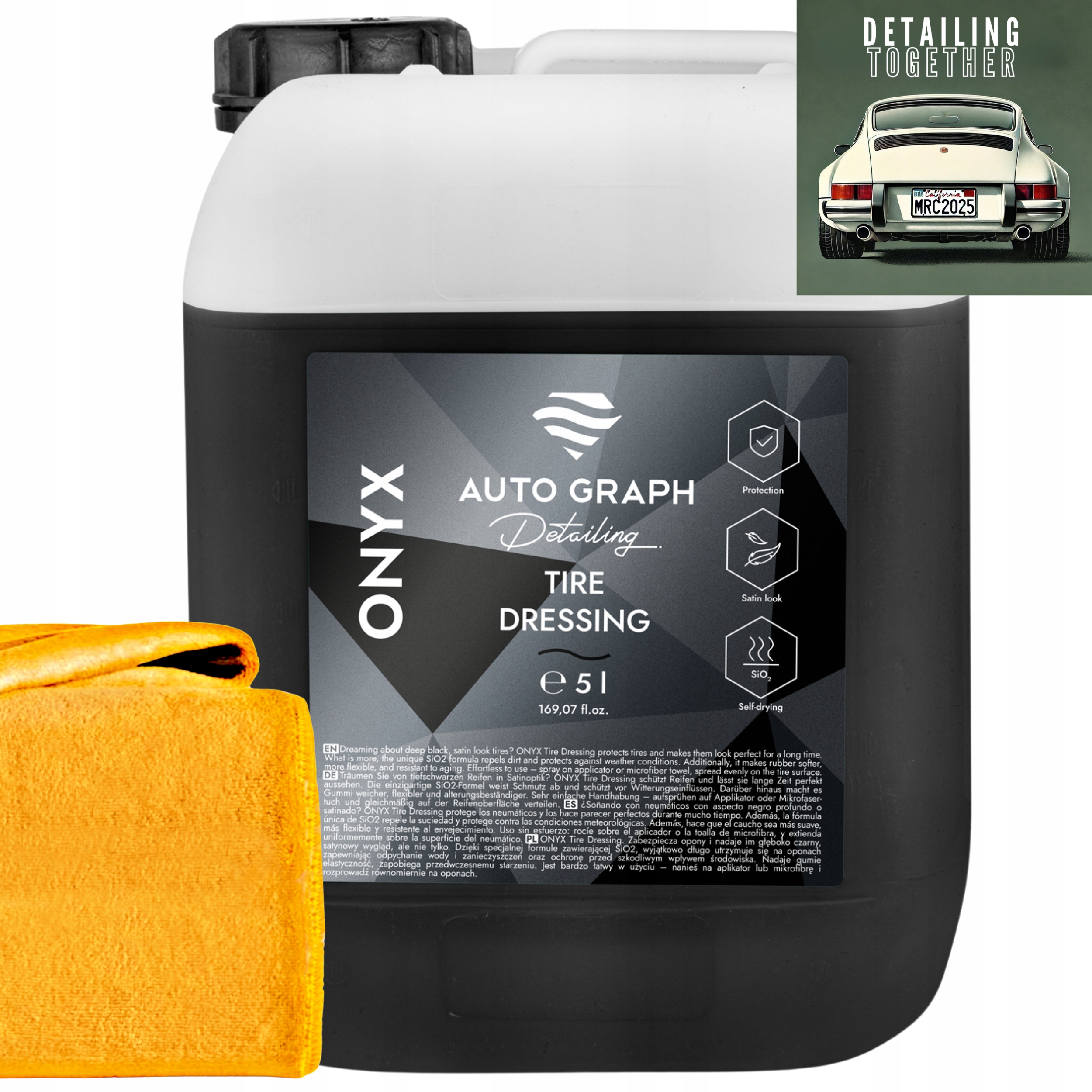 Auto Graph Onyx Tire Dressing Coat Dressing na pneumatiky Saténová povrchová úprava 5L