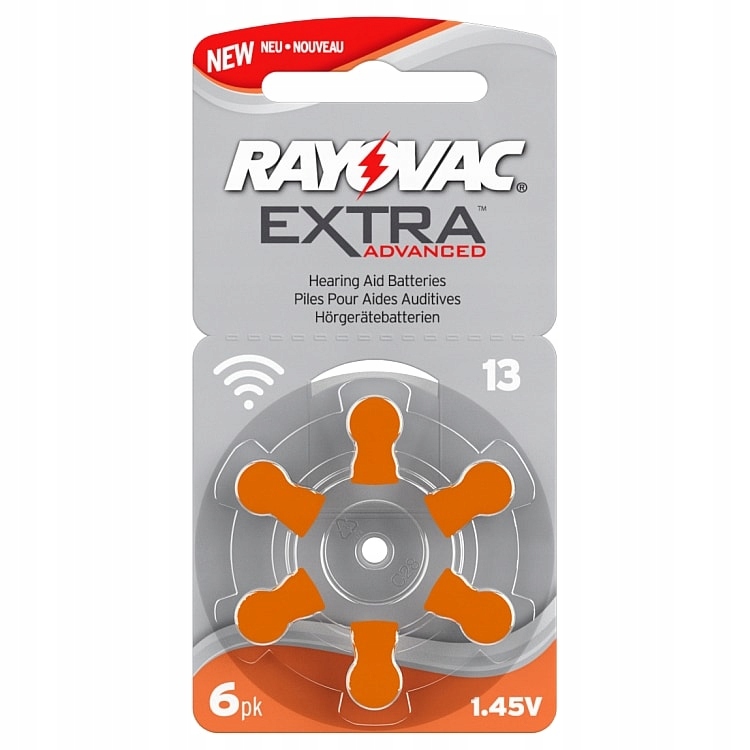 

6x Bateria słuchowa Rayovac Extra 13 PR48 1.45V