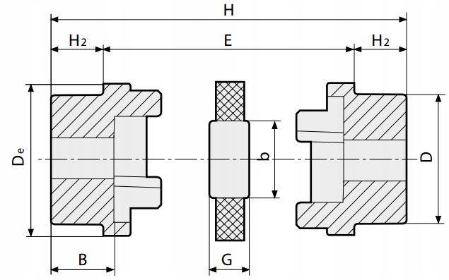 Piasta sprzęgła otwór pilotujący HRC 70 Marka inny