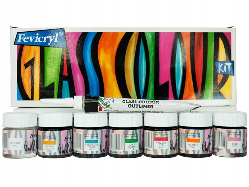 

FARrby do szkła Fevicryl 6x10ml 1x15ml witrażowe
