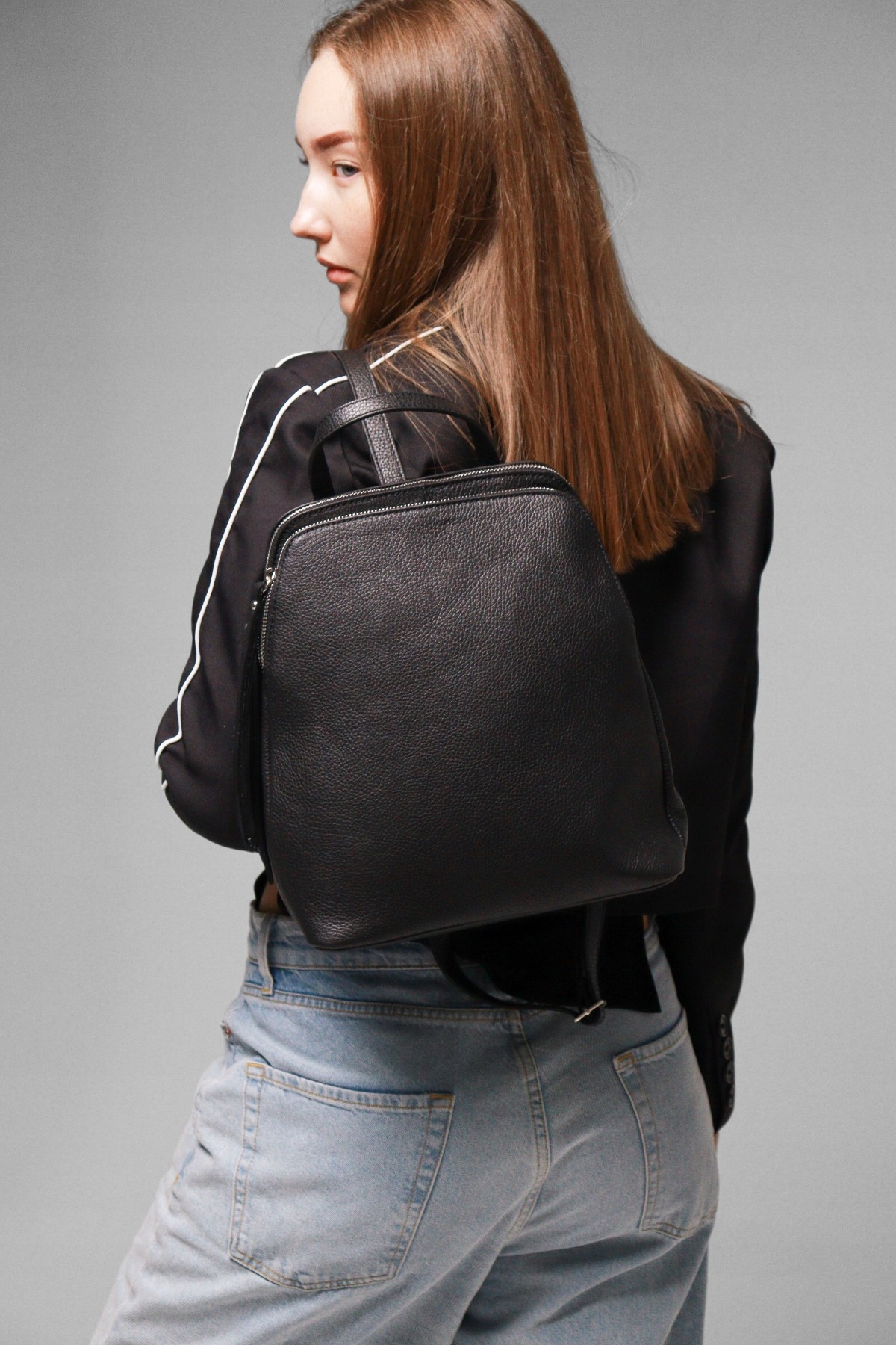 Batoh Dámská přírodní kůže Dora Černá