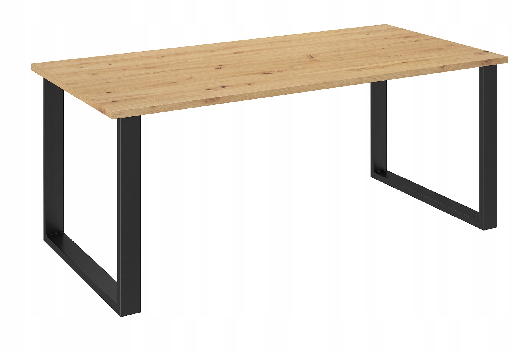 Velký loftový stůl 185x90 Laminát Dub Artisan. Černé kovové nohy
