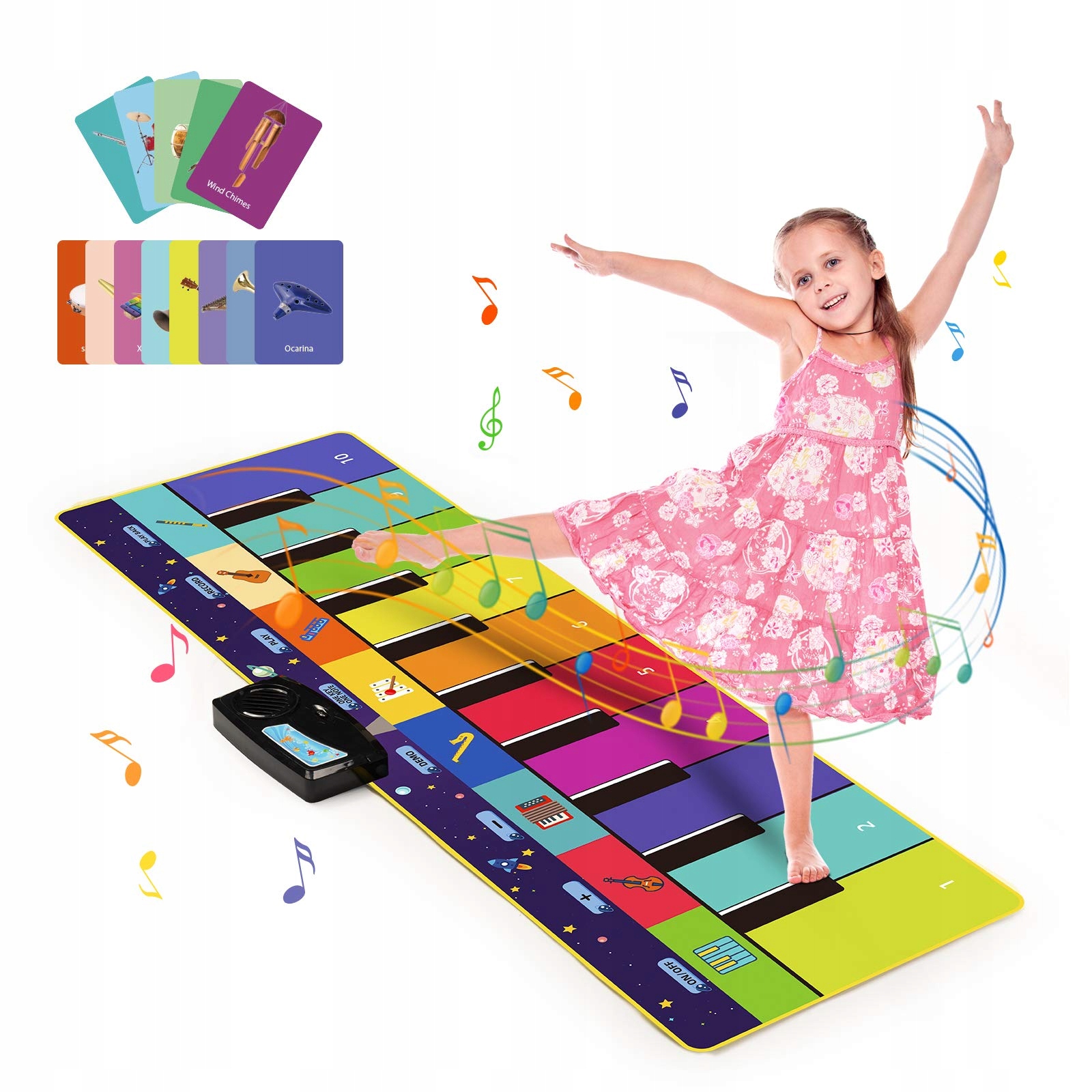 DUŻA MATA TANECZNA DLA DZIECI PIANINO DŹWIĘKI