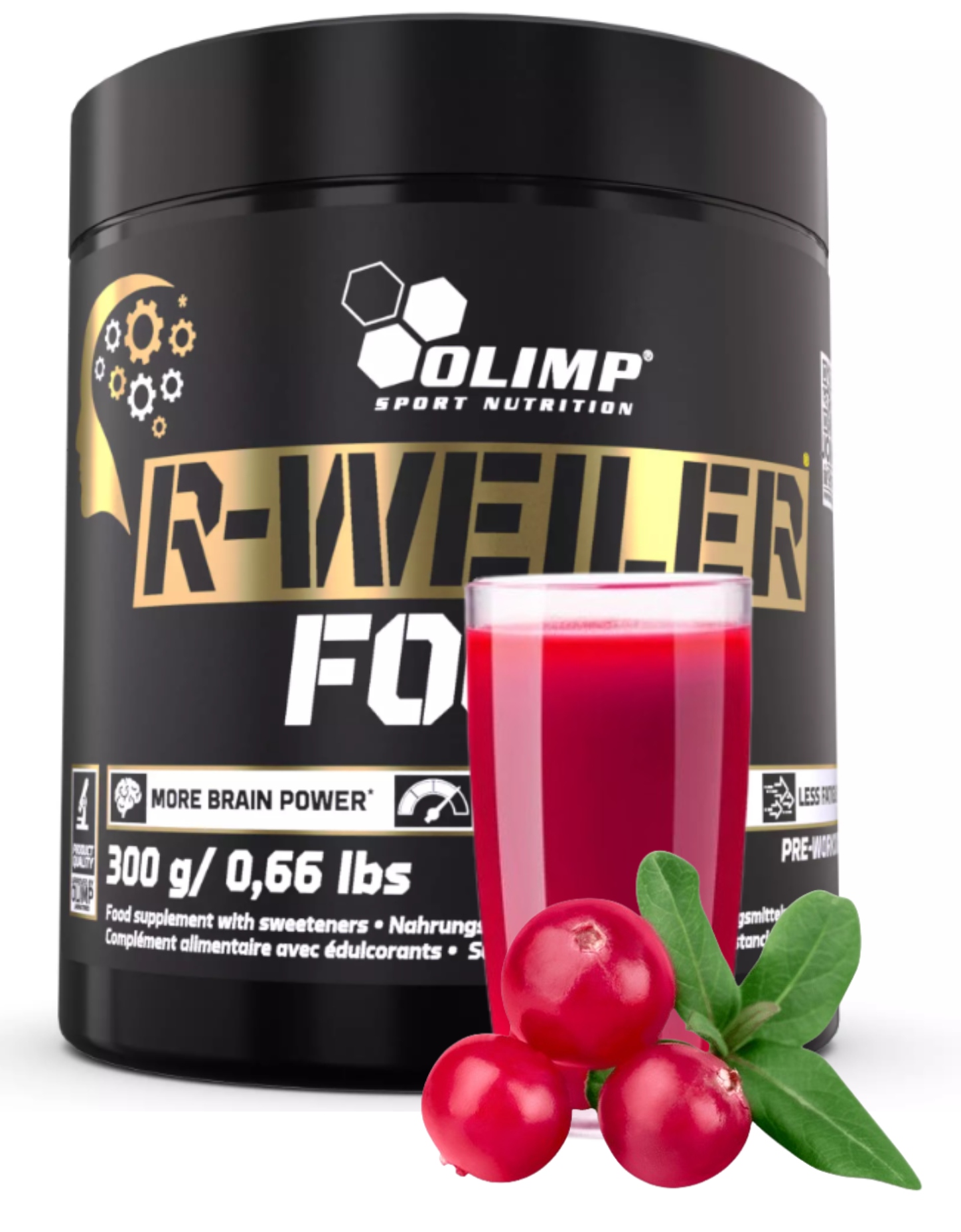 Olimp R-weiler Focus 300g Brusinková Příchuť Doplněk Stravy Stimulant Energie