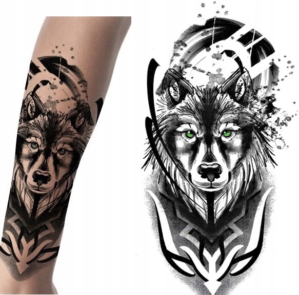 

Tatuaż tymczasowy zmywalny wilk na rękę