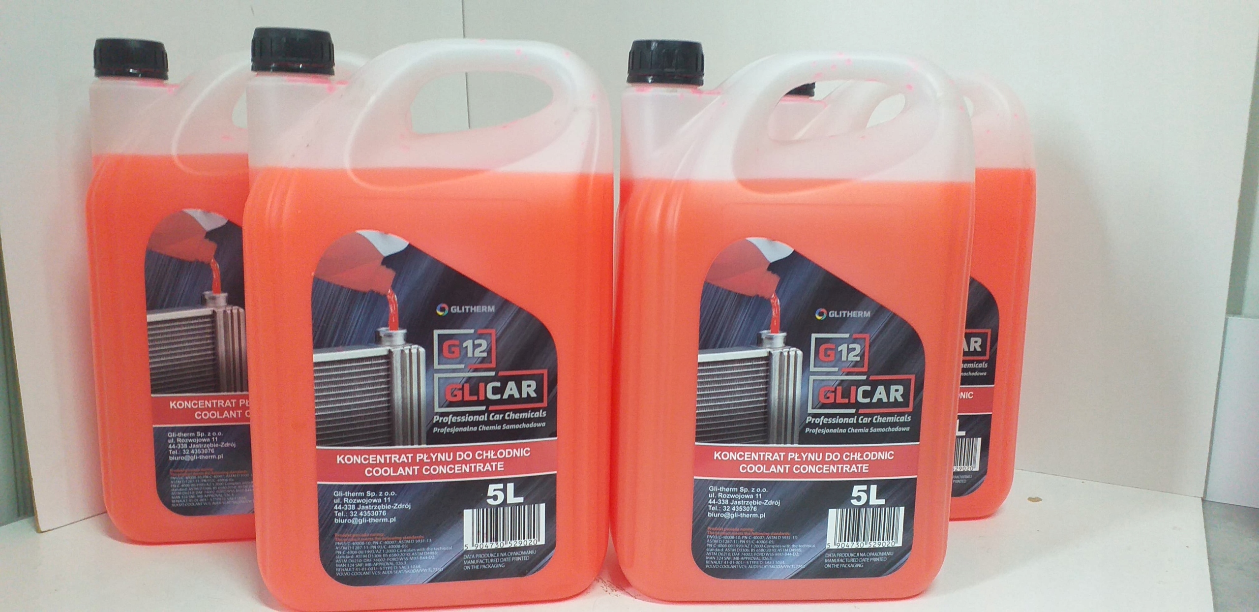 Koncentrat do chłodnic GLICAR G12 20L. (4X5L.)