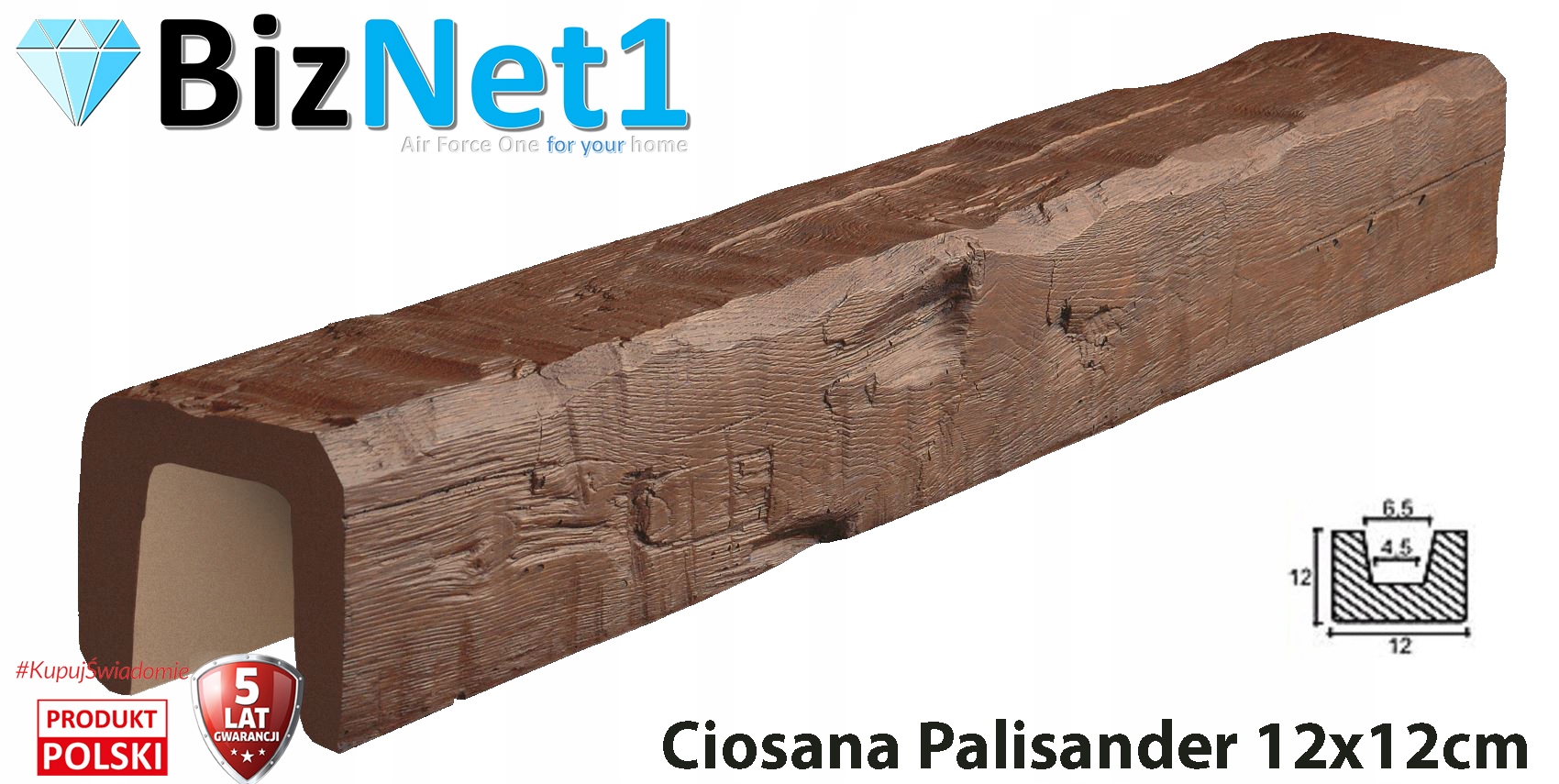 

Belka Belki rustykalne dekoracyjna Ciosan 12x12 1M