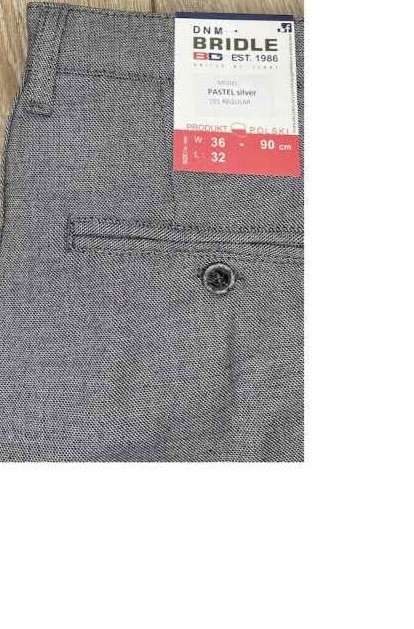 Bridle pánské kalhoty N201 Regular, rovné nohavice, šedé, velikost 108 cm, W42, L32