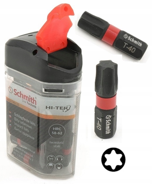 

Bity Końcówka Udarowa T40 20szt Zestaw Bit Schmith