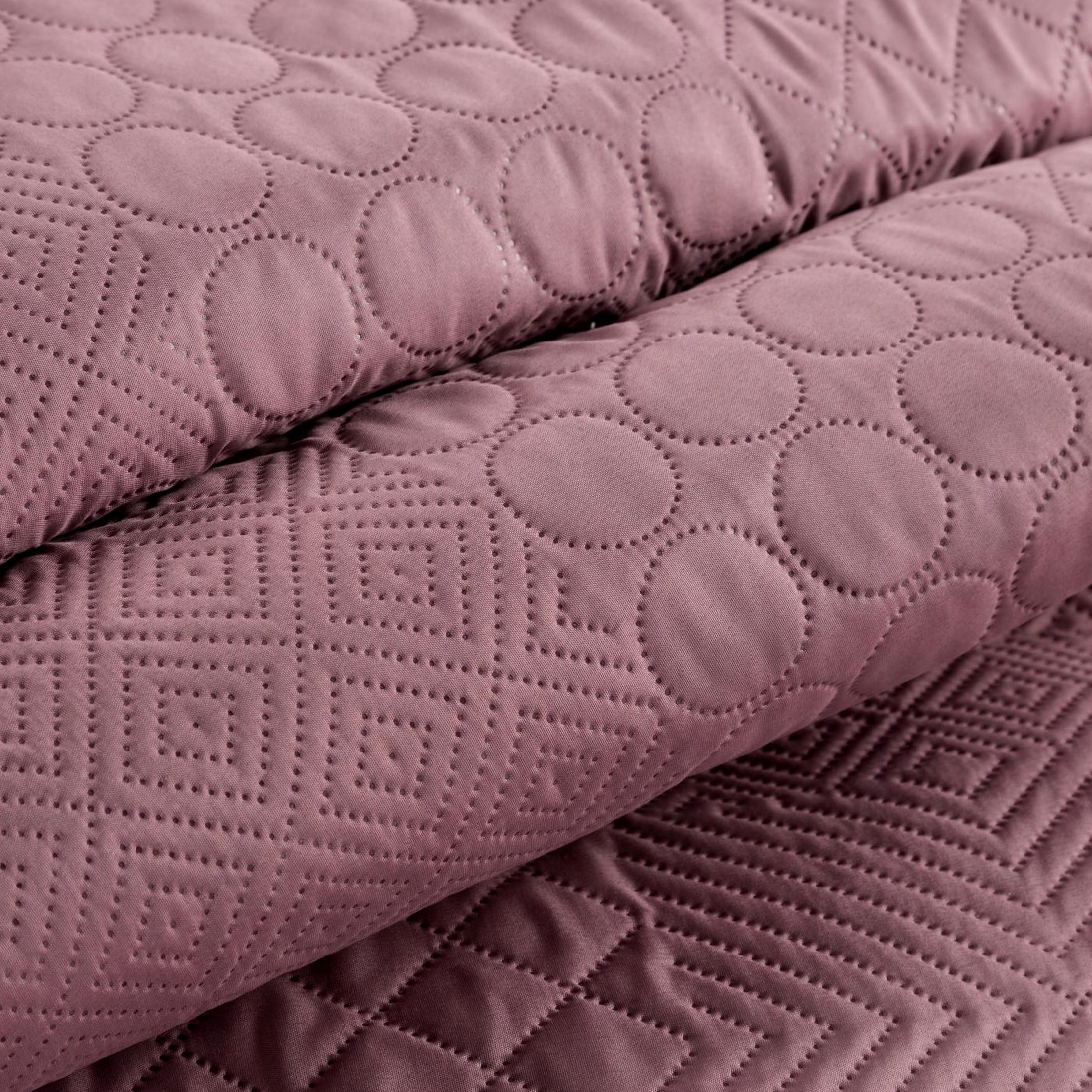 Přehoz na postel BONI/5 170x210 růžový patchwork hrubý prošívaná