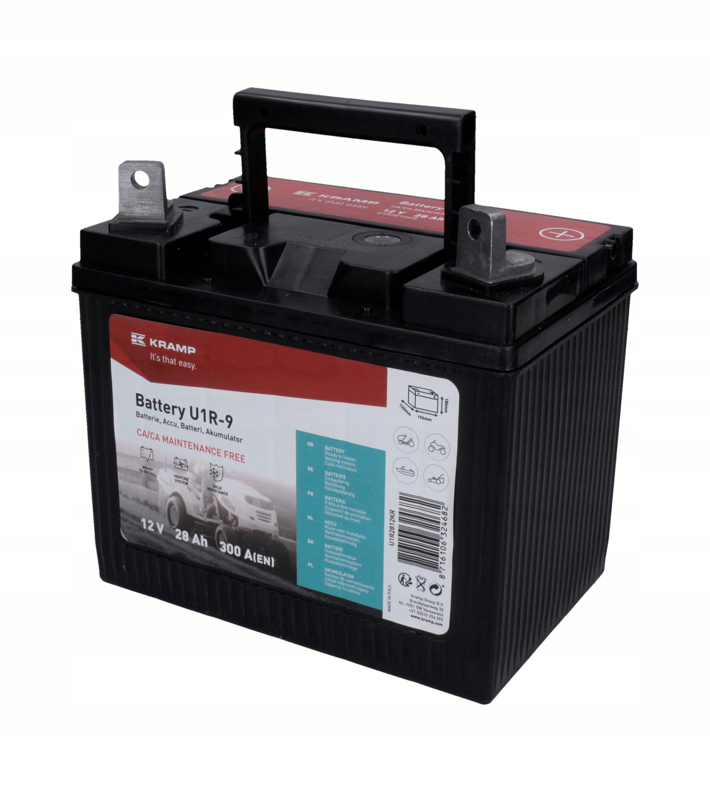 Akumulator do traktorka 12V 28Ah 300A Kramp U1R2812KR do Honda Husqvarna