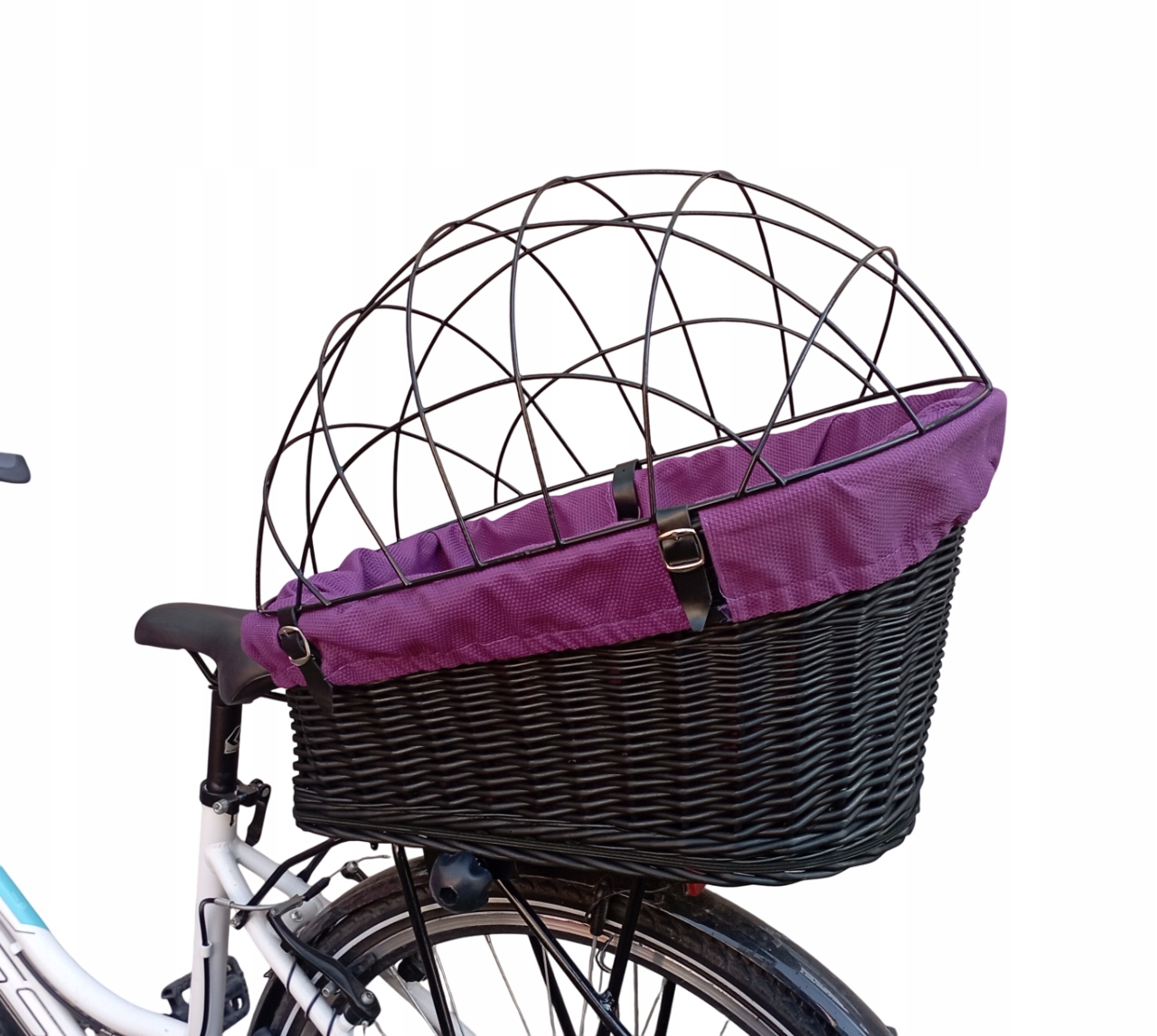Transporter wiklinowy na rower kosz na Bagażnik +Obszycie Poduszka