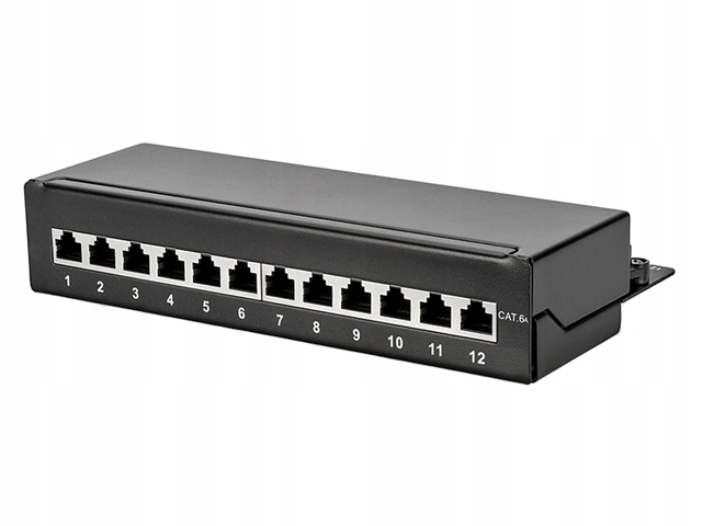 Patchpanel desktop 12x RJ45/8P8C kat.6A Stp ekranowany Digitus