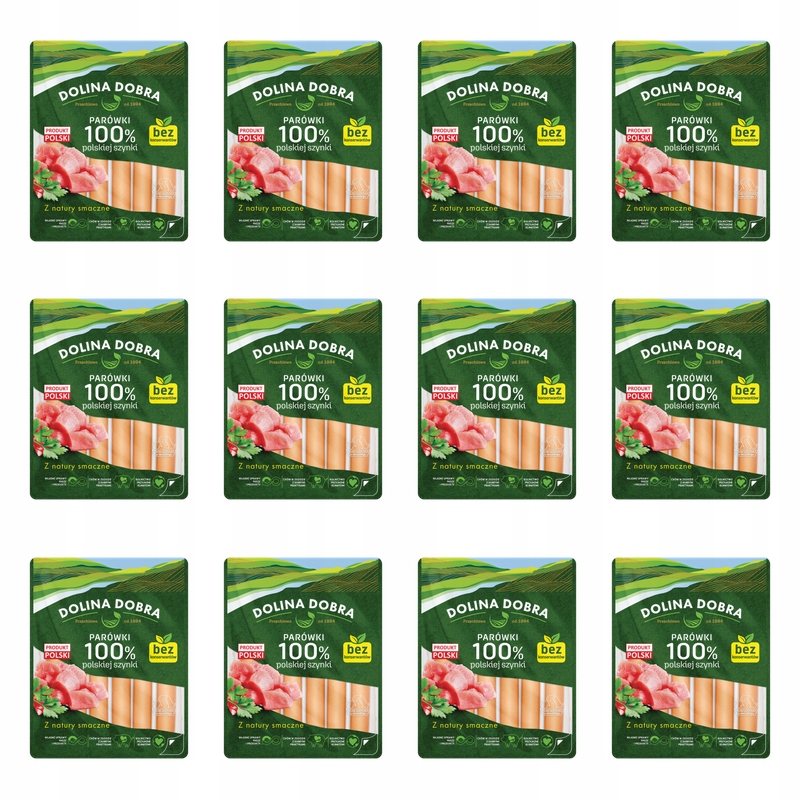 Párky 100% polské šunky 200 g Dolina Dobra X12