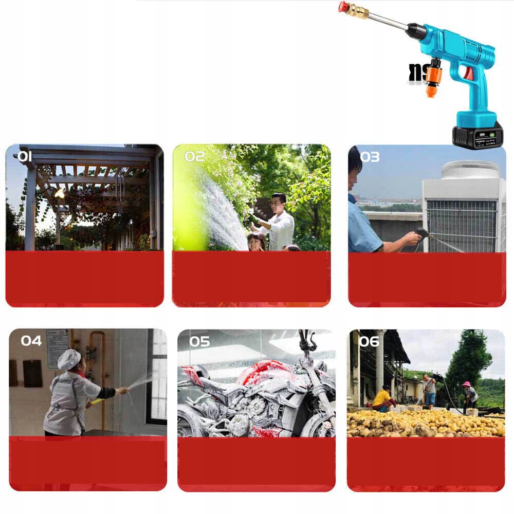 PRZENOŚNA MYJKA WYSOKOCIŚNIENIOWA PISTOLET NA WODĘ DO MYCIA SAMOCHODÓW Model Pistolet Do Mycia Samochodu