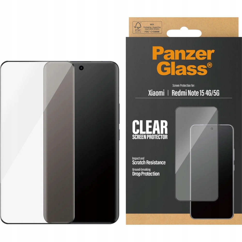 Szkło hartowane PanzerGlass Ultra-Wide Fit do Xiaomi Redmi Note 15 4G/5G