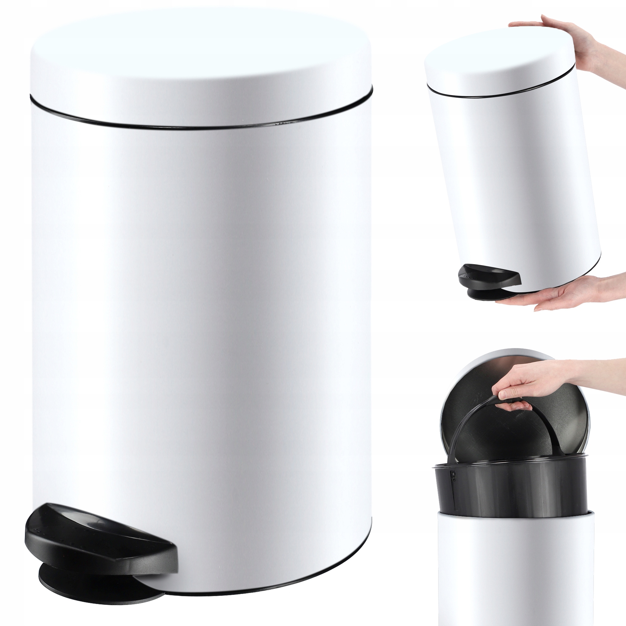 

Kosz Na Śmieci Odpady 14L Pojemnik Z Pedałem Biały