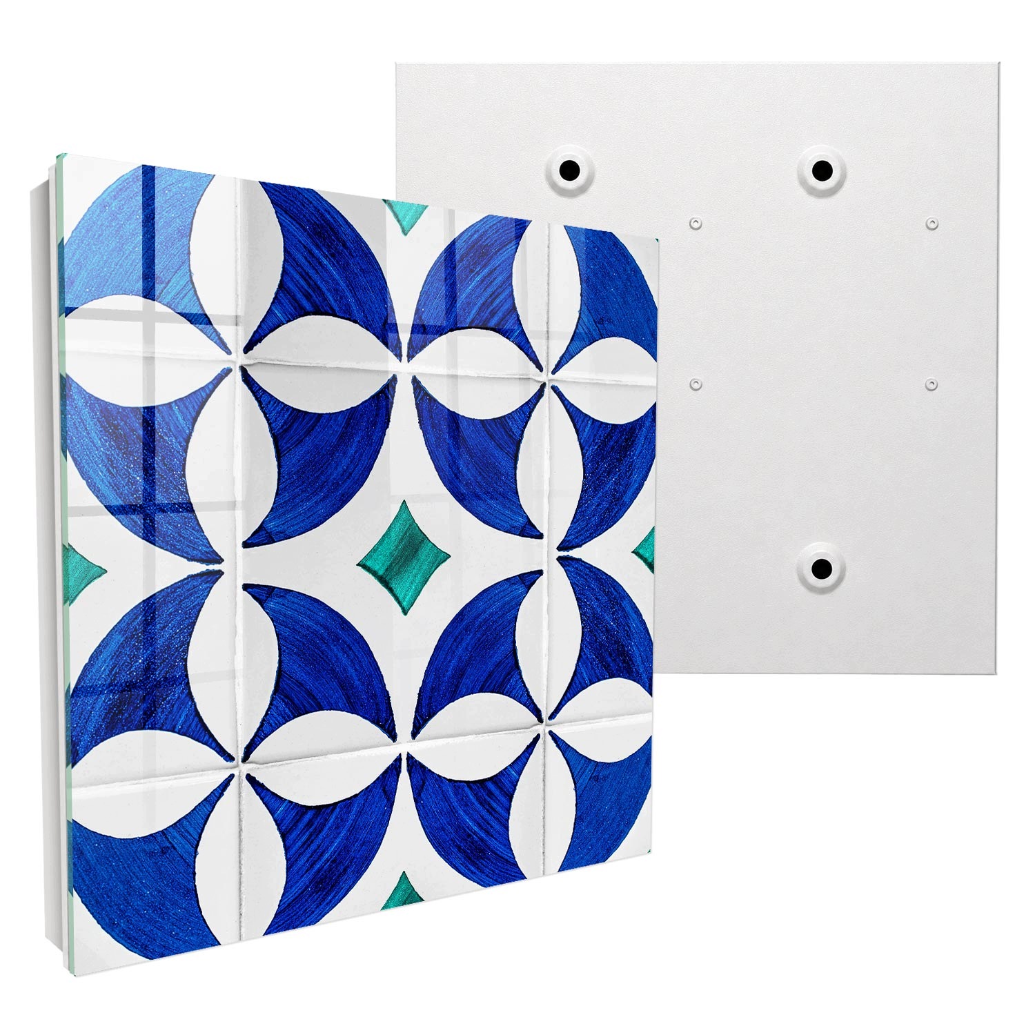 Organizérová skříňka na klíče Geometrický motiv Bílá levá 30x30