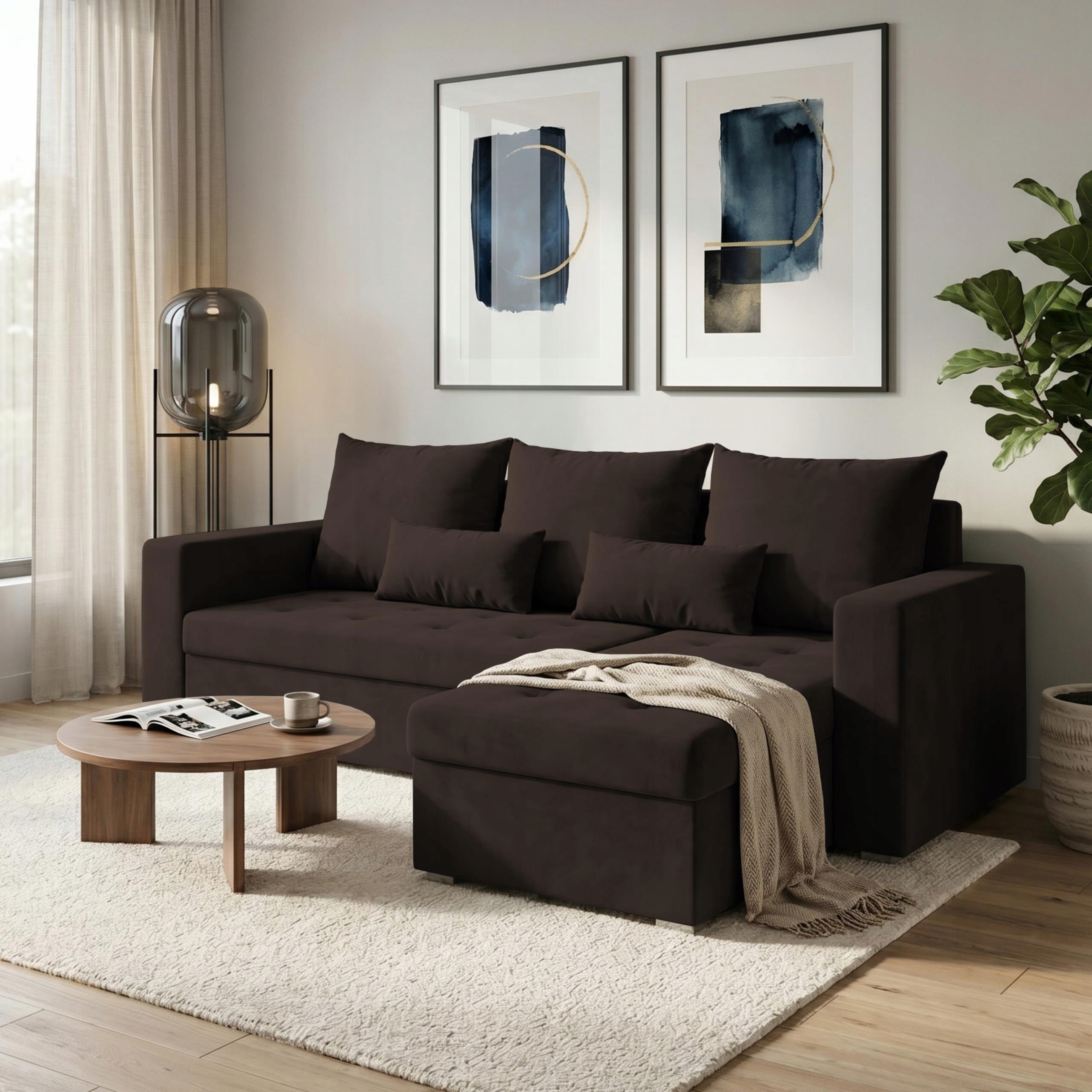 Rohová Sedačka Rohová Sedací Souprava Lantio 245 x 150 cm Do Obývacího Pokoje Polský Výrobce Kontejner