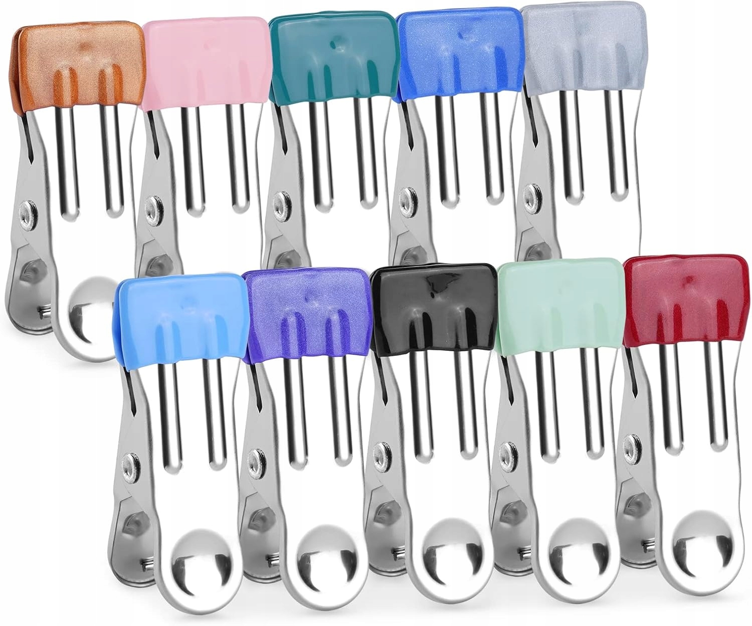 Levně Velké Klipy, Kolíčky Na Ručníky, Velké 10 Kusů , Nerezová Červená