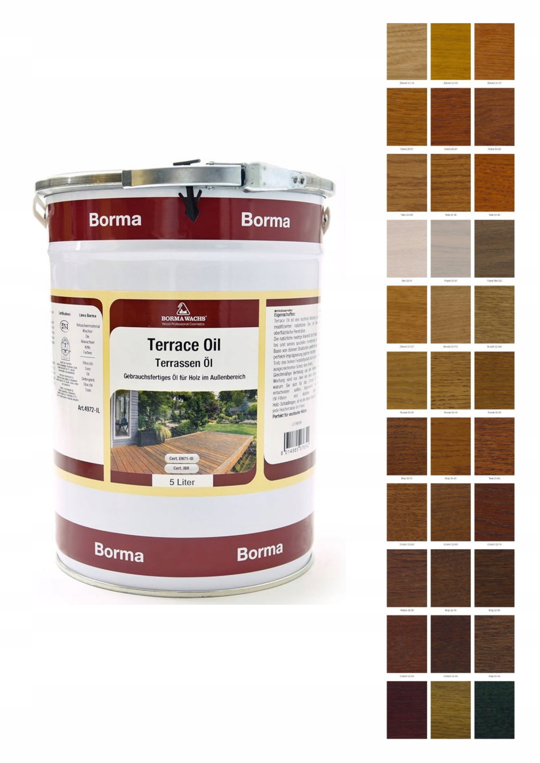 Olej Na Terasová Prkna Borma Wachs 2,5 L Barva 54 Barev Podlaha Altánku