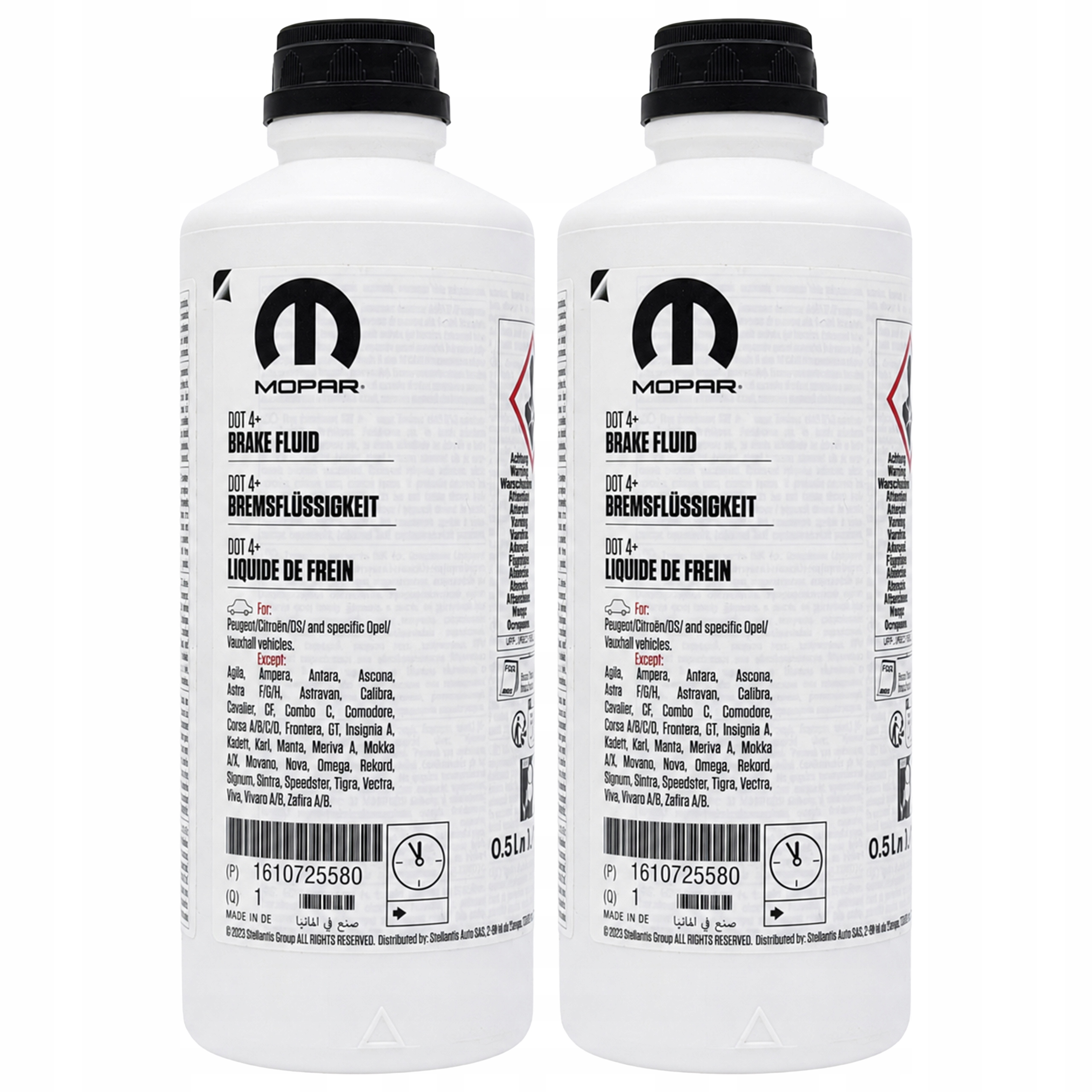 Płyn hamulcowy Dot 4+ 500ml Psa Mopar 1610725580 Syntetyczny x2