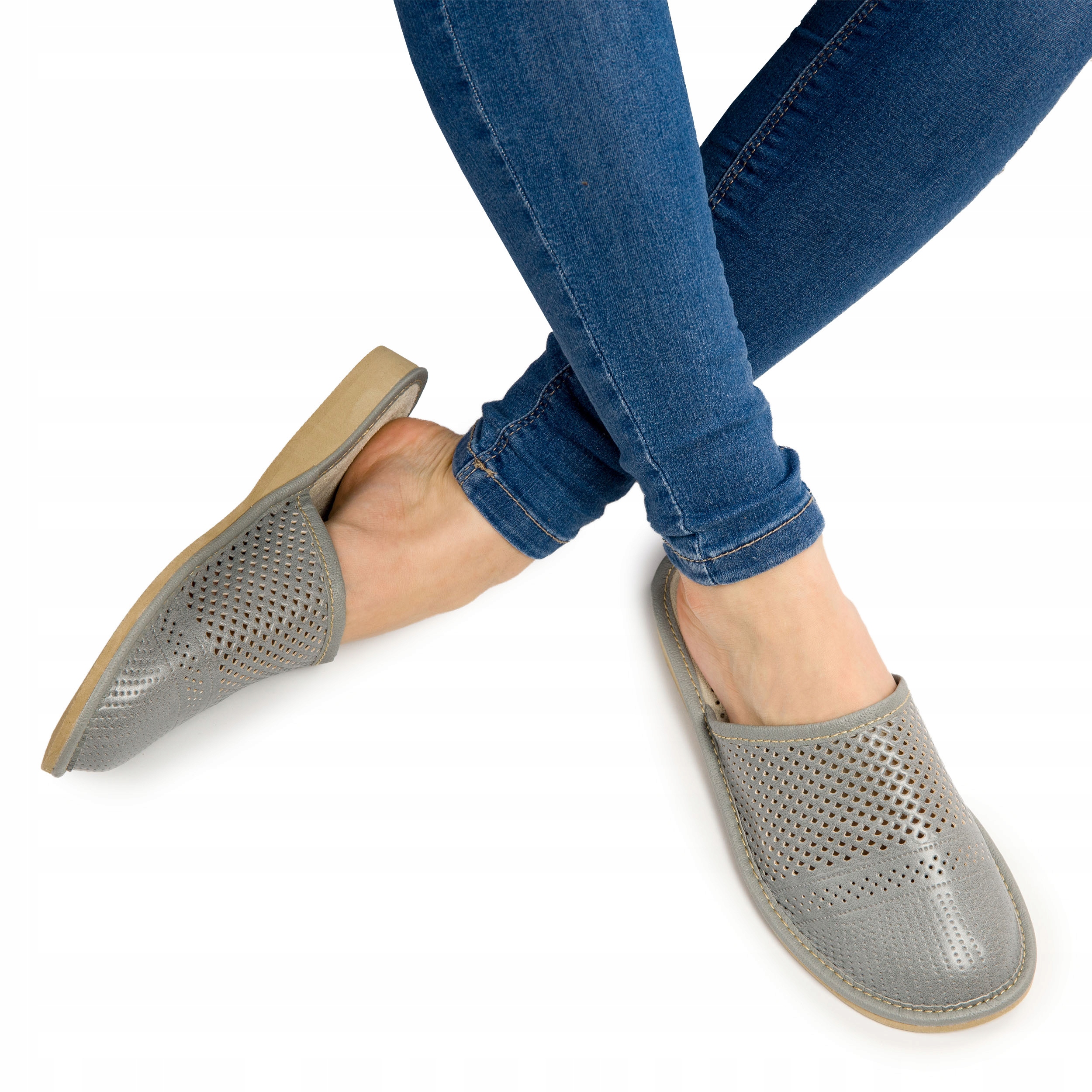 

Kapcie pantofle klapki damskie komfortowe z ażurem