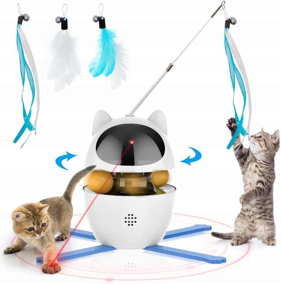 Interaktivní Hračka Pro Kočky 3V1 S Míčkem A Laserem
