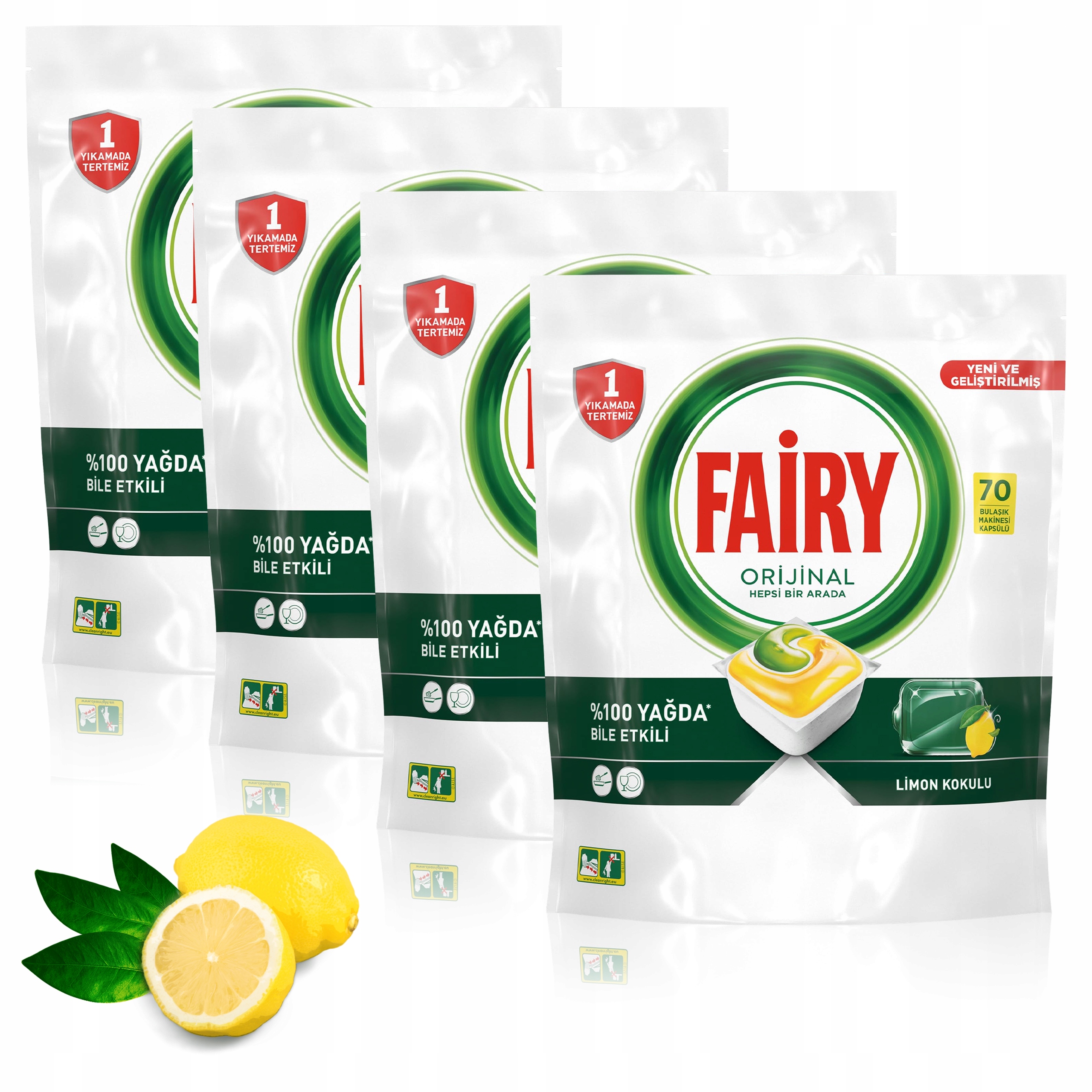 Levně Kapsle do myčky nádobí Fairy Original All in One Lemon Sada 280 kusů