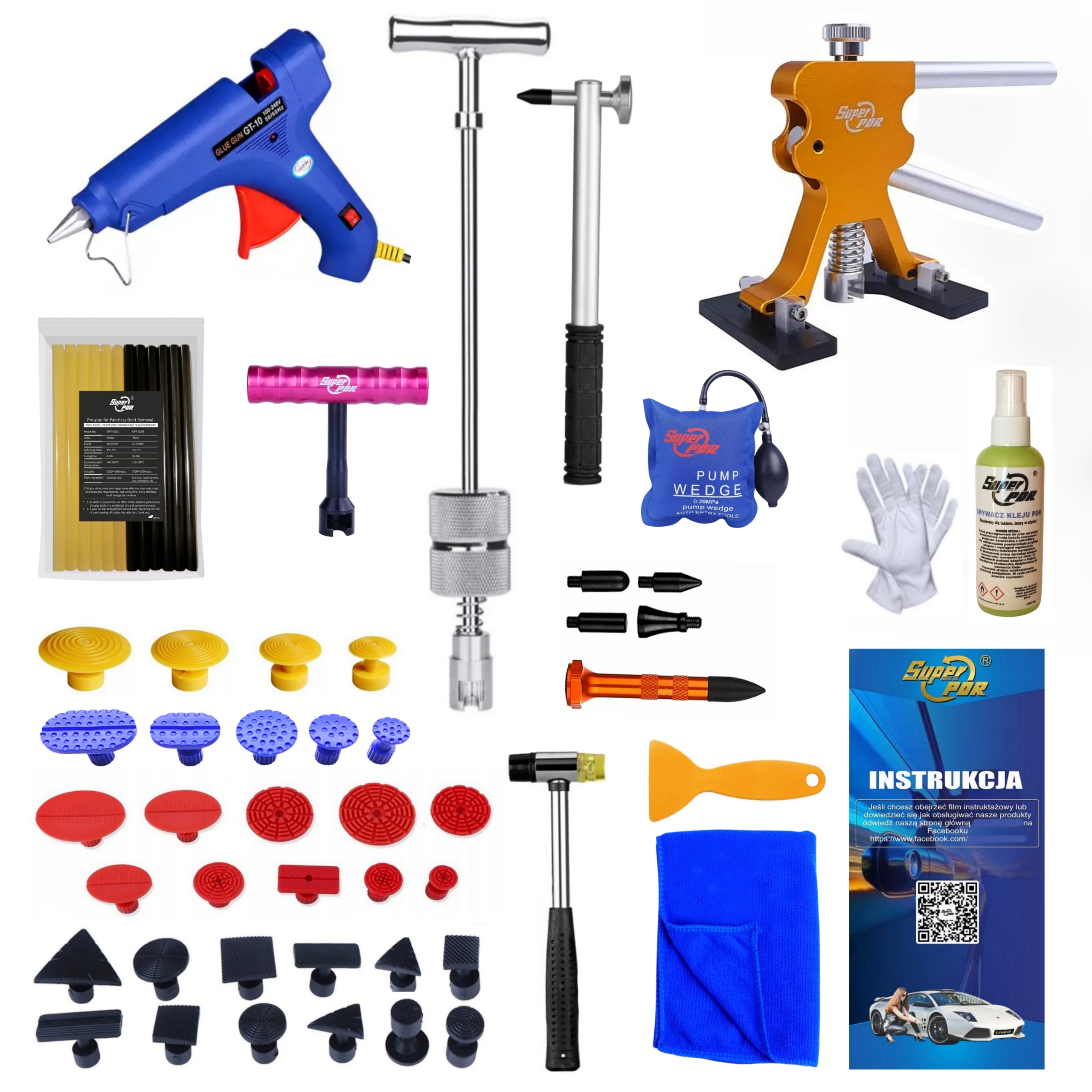 ZESTAW PDR do usuwania wgnieceń wgniotek karoserii