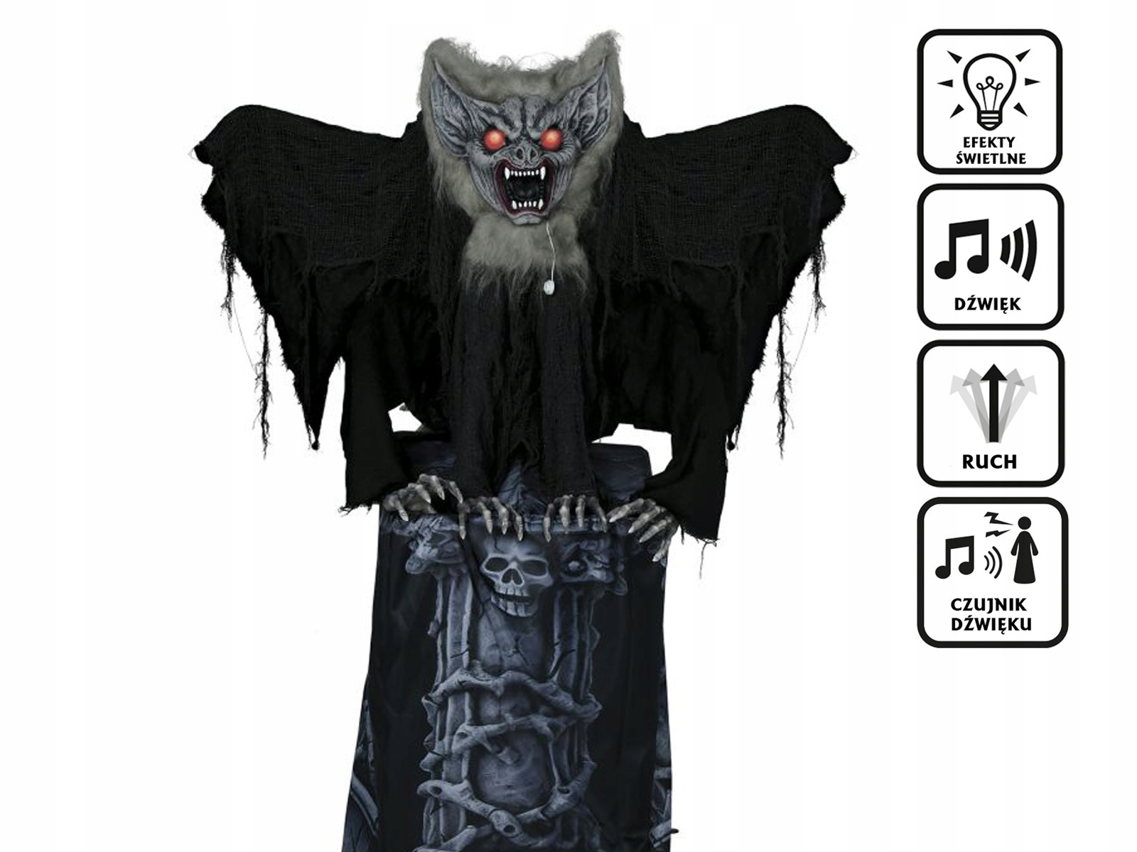 Náhrobok Démon netopier Halloween 150 cm upír