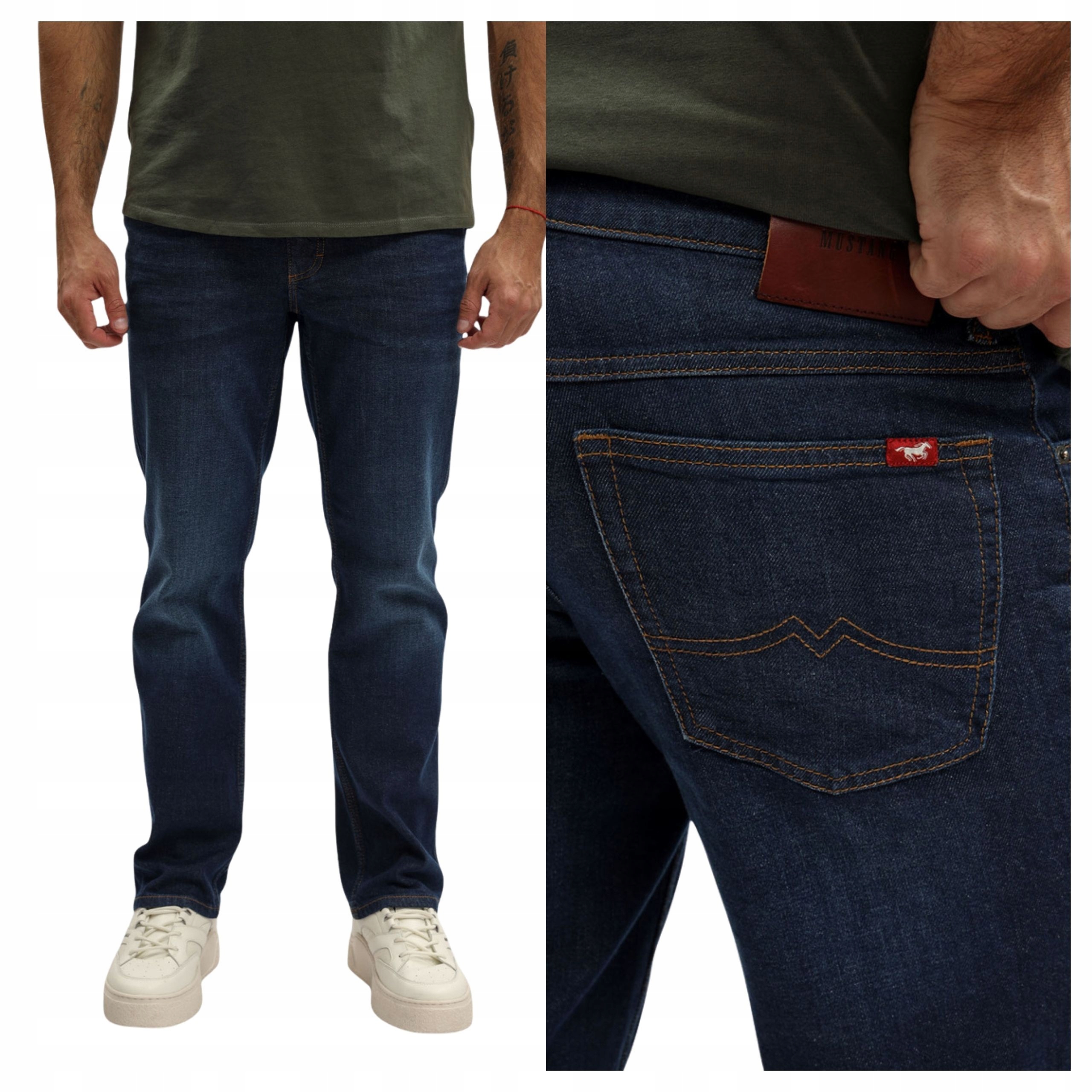 Pánské kalhoty Mustang Tramper Straight Jeans Modré Denim Blue W33 L32