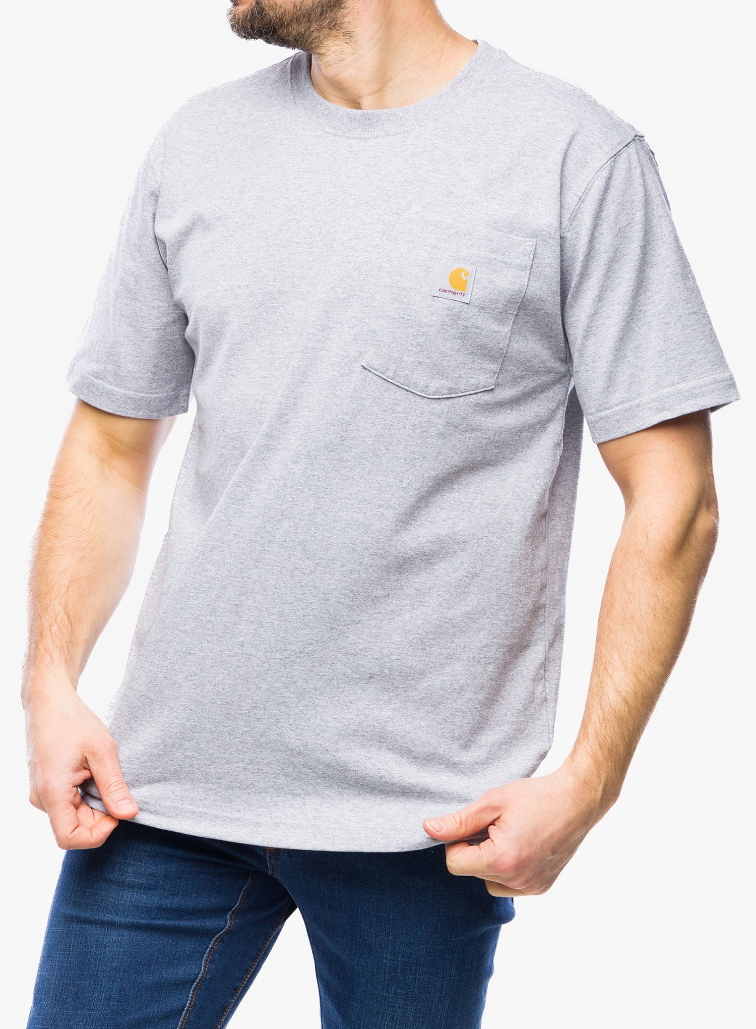 Bavlněné tričko Carhartt K87 Pocket S/s T-Shirt heather grey L