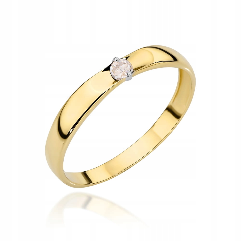 Prstýnek 585 klasický s bílým zirkonem r10, snubní prsten 1.26 g