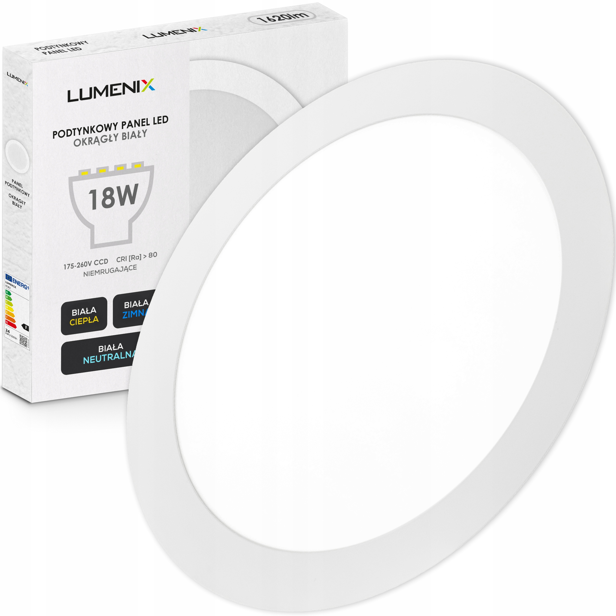 PANEL plafon LED PODTYNKOWY SUFITOWY 18W CCD