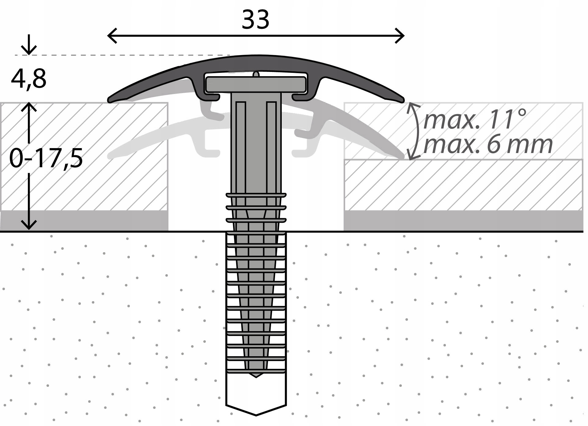 Listwa progowa PRINZ 33x1000 ALU niwelująca cicha Szerokość 33 mm