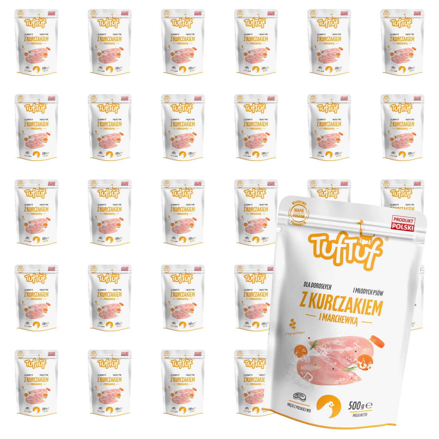 Levně TufTuf Vlhké Krmivo Mrkev 30x500g