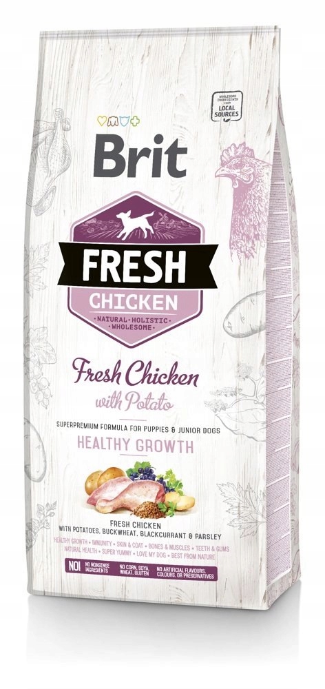 Levně Brit Fresh Chicken & Potato Puppy Healthy Growth 12kg Brit
