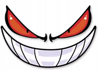 Naklejka Devil Uśmiech Devil Smile Demon Zęby Oczy Tuning Na Auto 30x20 L