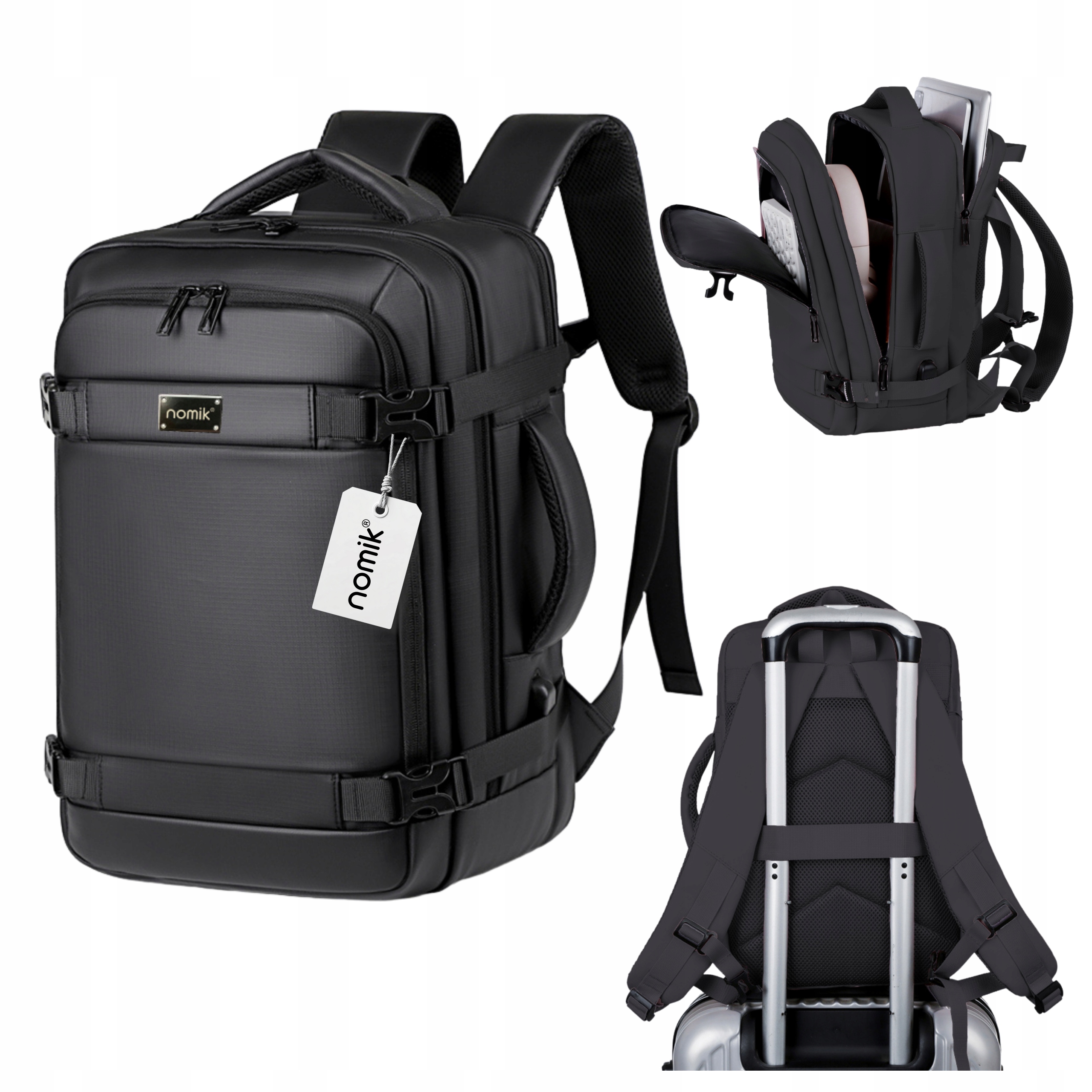 Batoh do letadla 40x25x20 Ryanair Wizzair kabinové příruční zavazadlo Černý