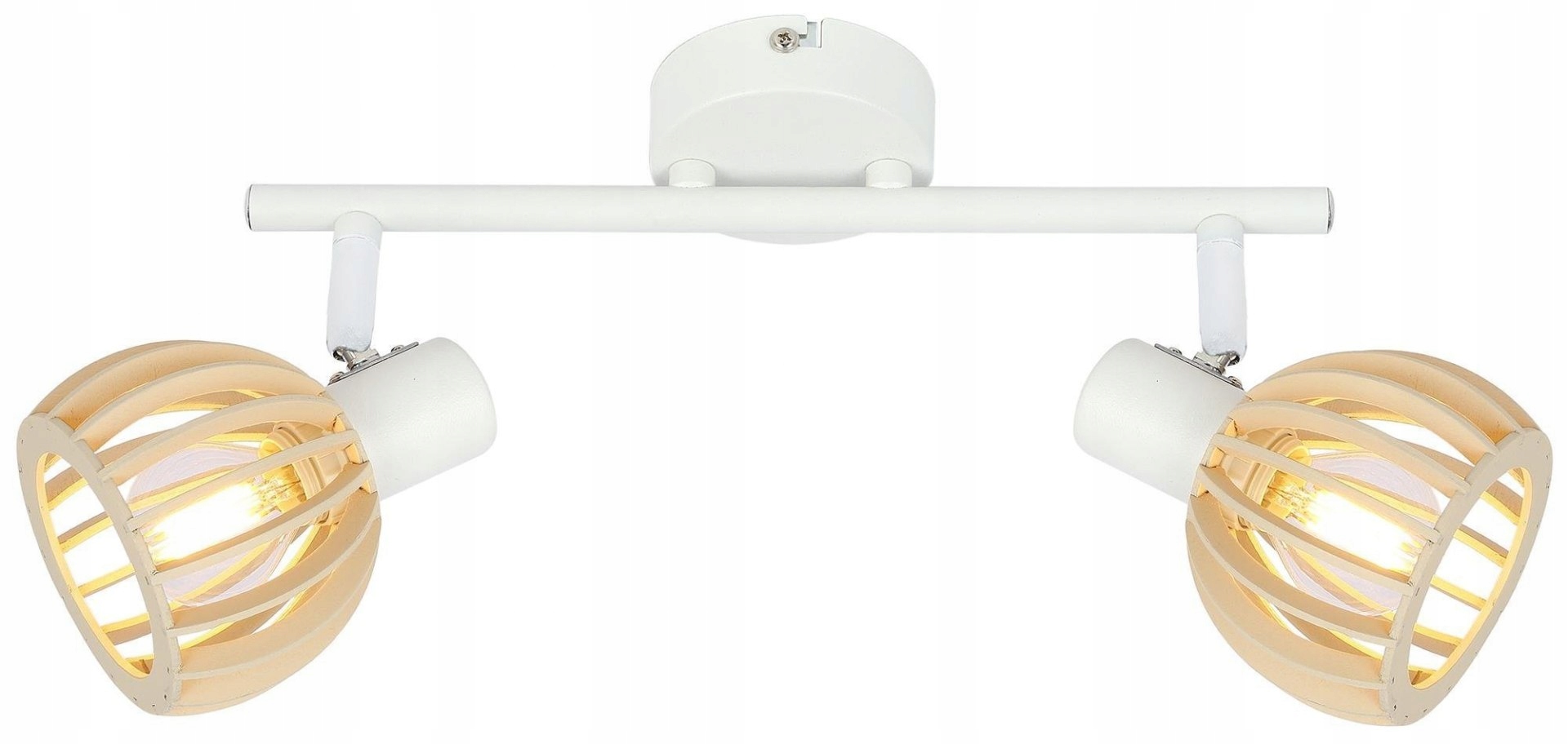 Lampa Ścienna Kinkiet Listwa 2xE14 Biały Drewno