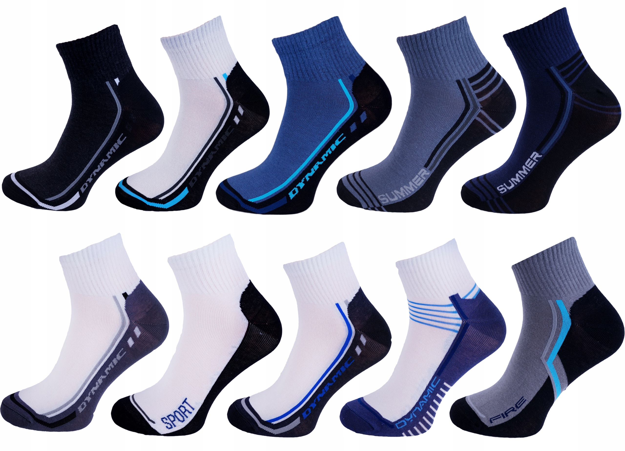 

10x Skarpety Męskie Bawełniane 3/4 Sport 43-46