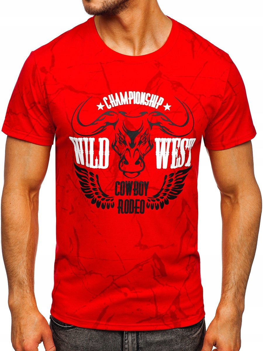 

T-shirt Męski Koszulka Czerwona Y70026 DENLEY_2XL