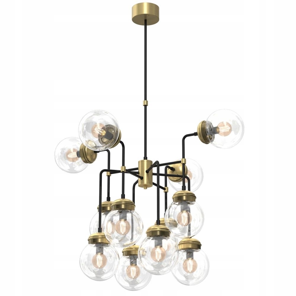 12-bodová závesná lampa so sklenenými tienidlami Hydro 1890 Luminex